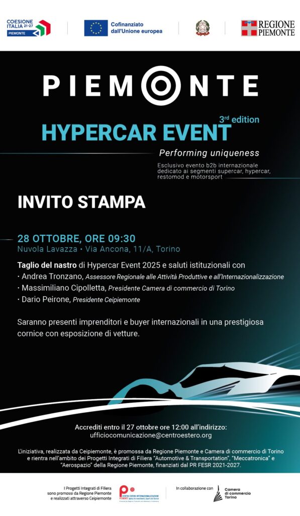 invito stampa – DOMANI LA TERZA EDIZIONE DI HYPERCAR EVENT