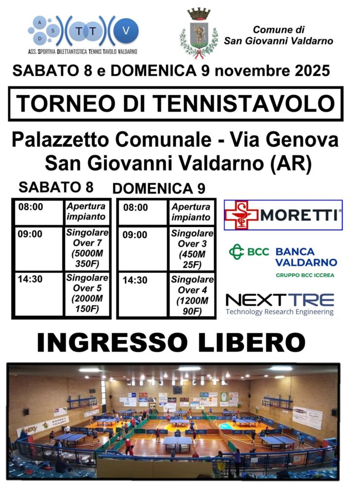 Tutto pronto per il torneo di tennistavolo