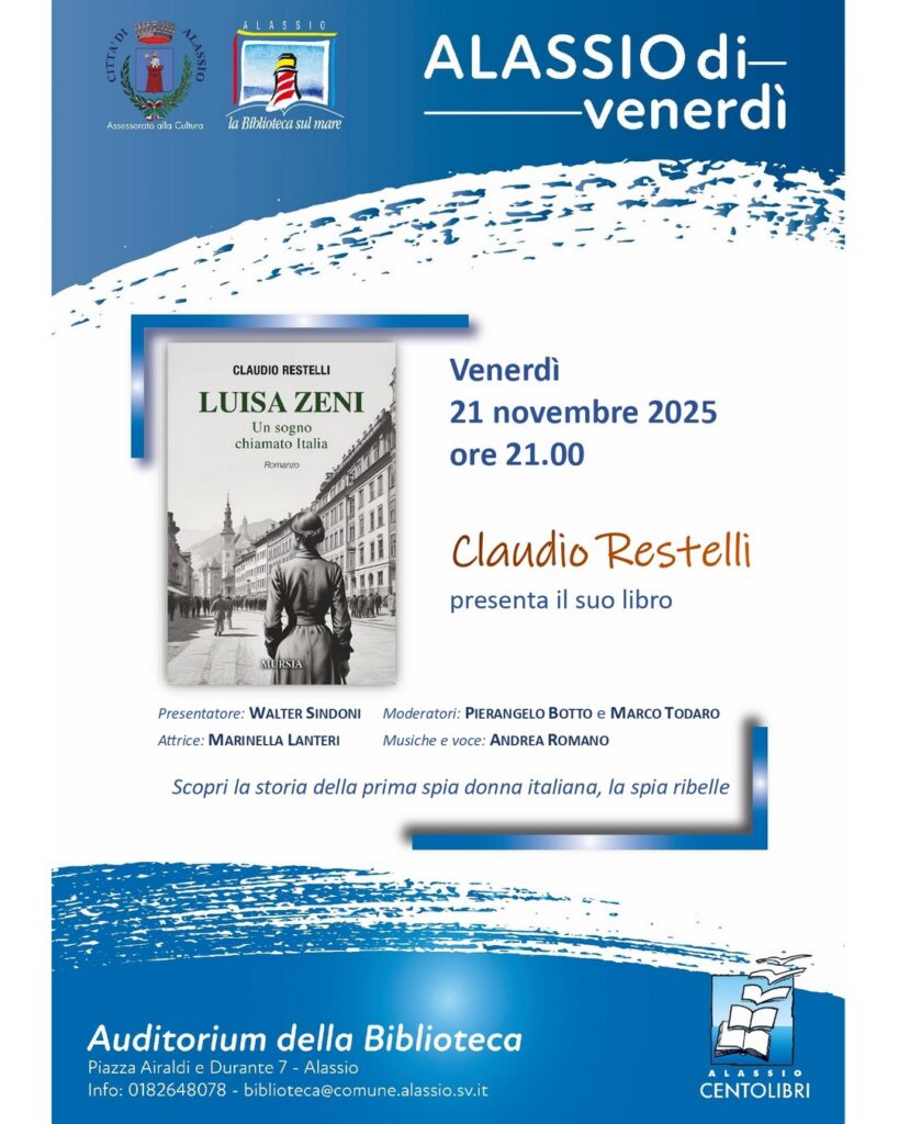 CS – “Alassio di Venerdì”: presentazione del volume “La spia ribelle” dedicato a Luisa Zeni
