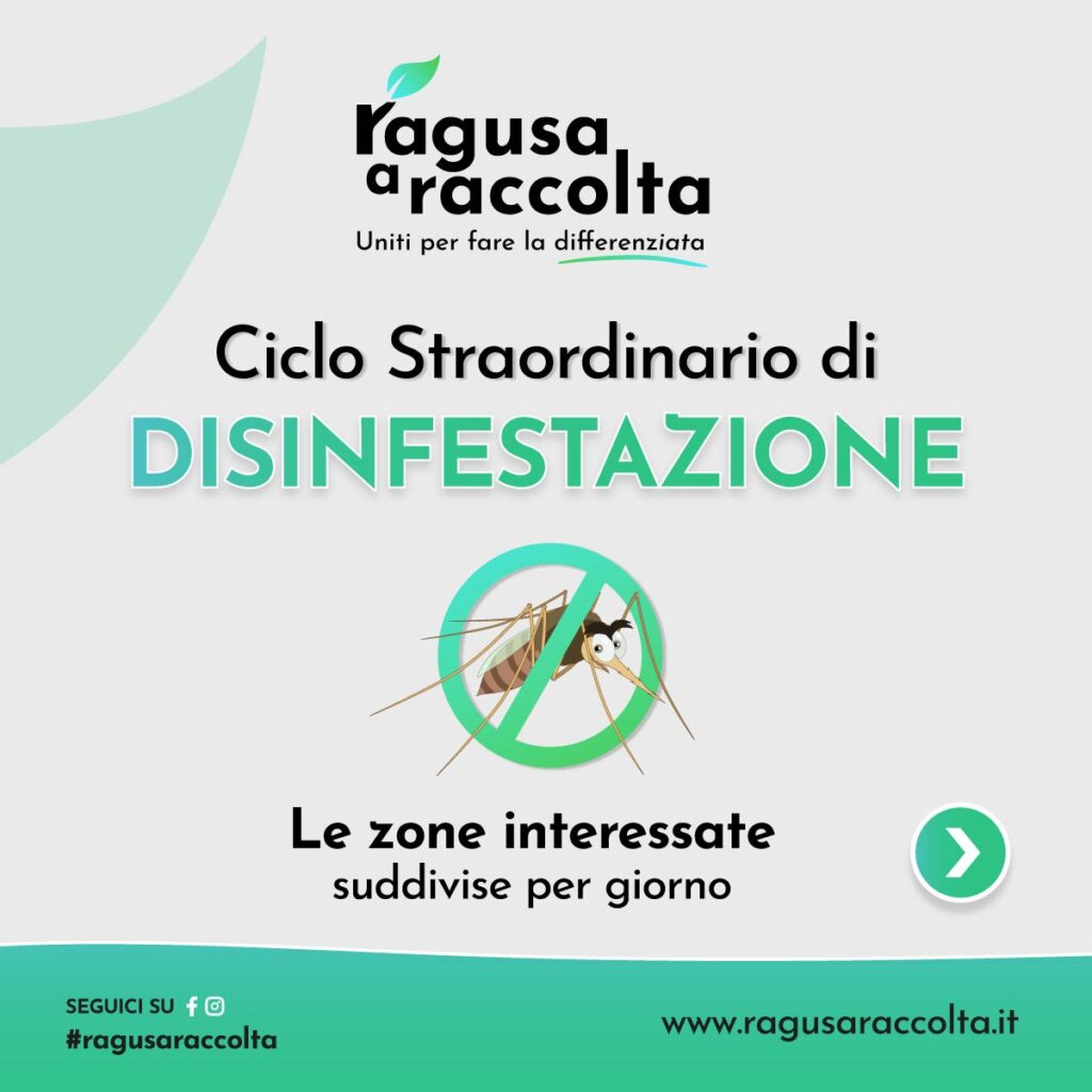 Cs. n.508 Emergenza West Nile Virus, ciclo straordinario di disinfestazione a Ragusa + grafica