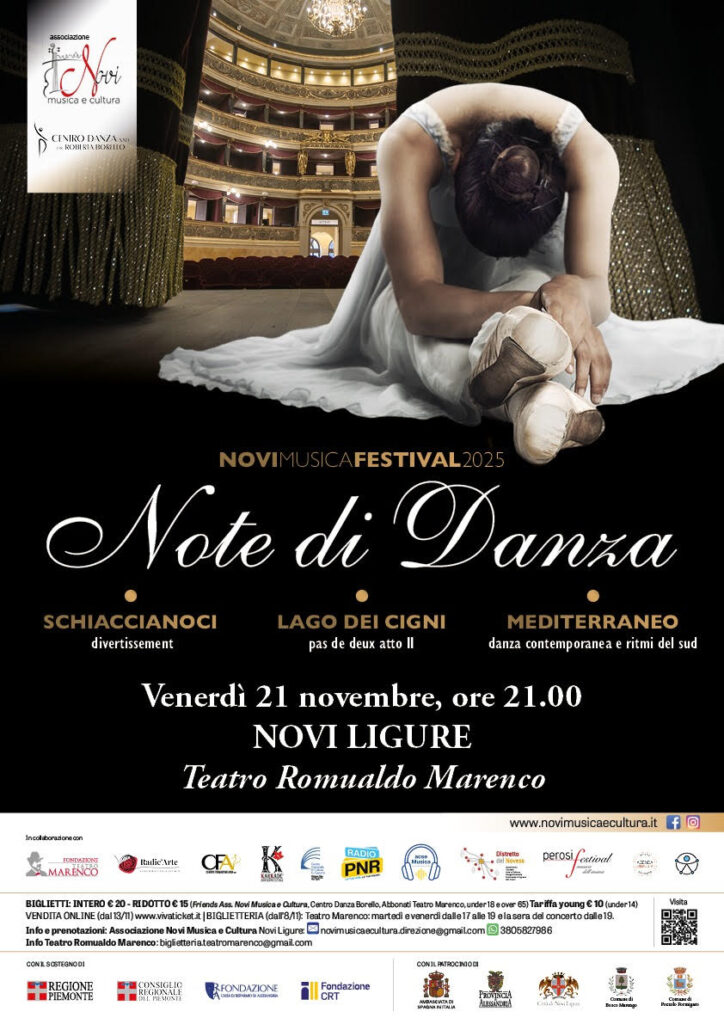 NOVI MUSICA FESTIVAL 25 – VENERDI’ 21 NOVEMBRE TEATRO ROMUALDO MARENCO – SPETTACOLO NOTE DI DANZA