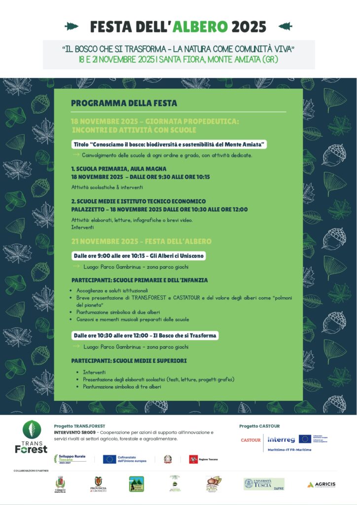 Martedì 18 e venerdì 21 novembre Santa Fiora celebra la Festa dell’Albero 2025