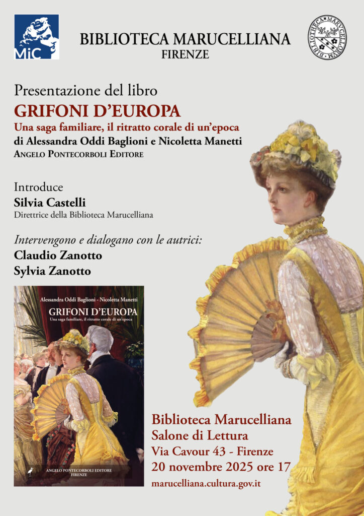 Presentazione del libro “Grifoni d’Europa: una saga familiare, il ritratto corale di un’epoca” di Alessandra Oddi Baglioni e Nicoletta Manetti