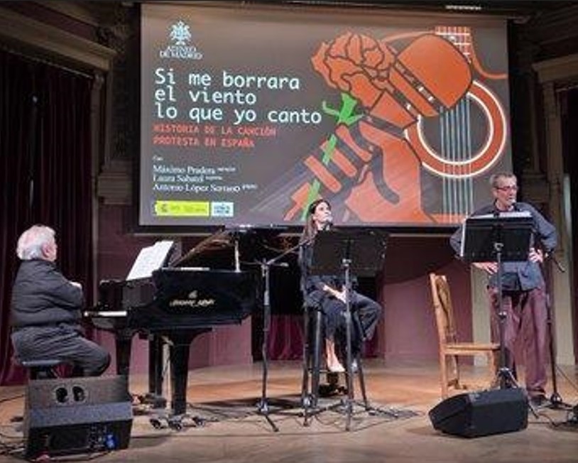 L’Instituto Cervantes presenta la “Storia dei canti di protesta in Spagna”: il 29 novembre, concerto di Laura Sabatel, Antonio López Serrano e Máximo Pradera al Complesso Monumentale di Santa Maria La Nova, per la chiusura della III edizione del CELEI