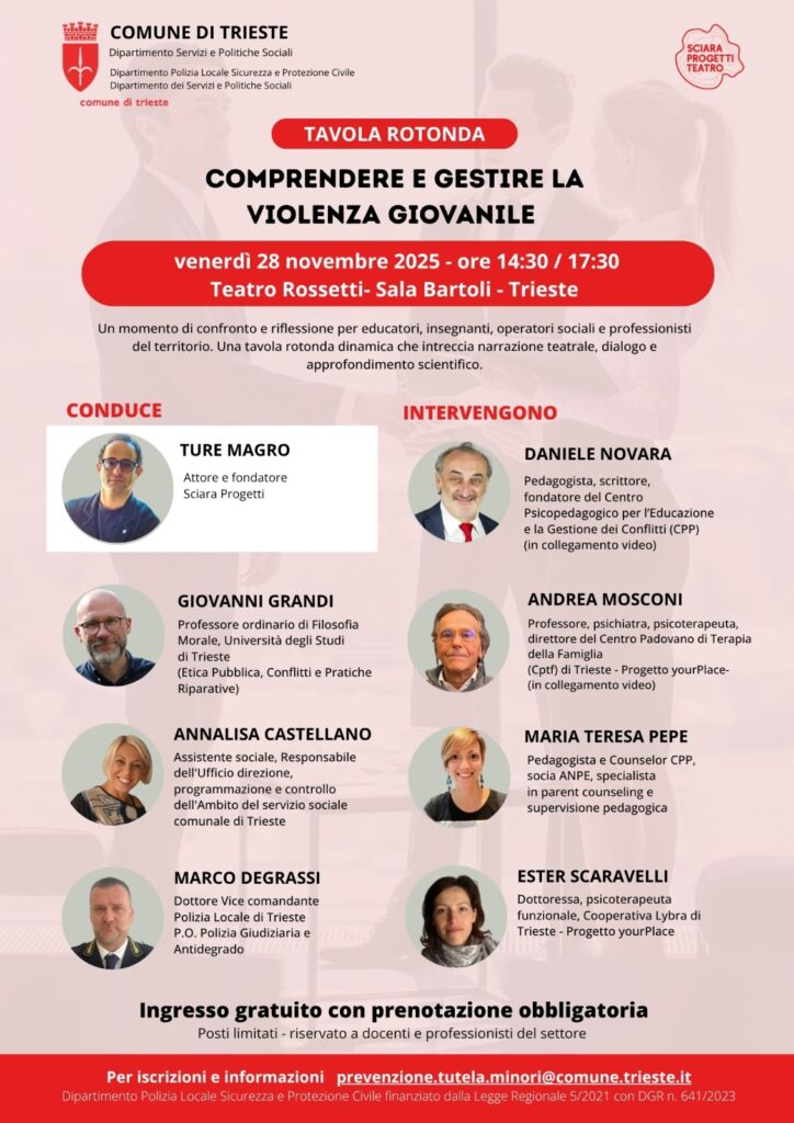 TS 26/11/2024 PRESENTATO LO SPETTACOLO TEATRALE “UNO STRAPPO” IN PROGRAMMA VENERDÌ 28 NOVEMBRE ALLE ORE 10.30 AL TEATRO ROSSETTI: UN PROGETTO DESTINATO ALLE SCUOLE SECONDARIE DI SECONDO GRADO RIVOLTO A CONTRASTARE IL DISAGIO E LA VIOLENZA IN TUTTE LE SU