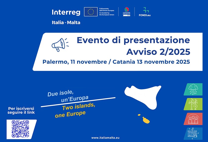 Interreg Italia-Malta, Avviso 2 da 24 milioni per progetti di cooperazione transfrontaliera: 11 e 13 novembre giornate informative a Palermo e Catania