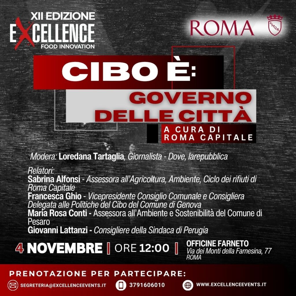 EXCELLENCE FOOD INNOVATION, ALFONSI: ROMA CAPITALE PRESENTE CON 23 AZIENDE