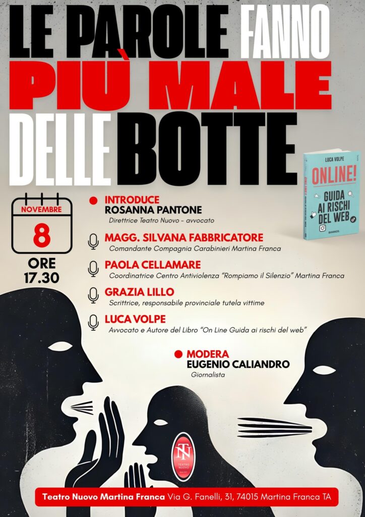 “Le parole fanno più male delle botte” – Un incontro per riflettere sul potere delle parole e le insidie del web con lo scrittore Luca Volpe