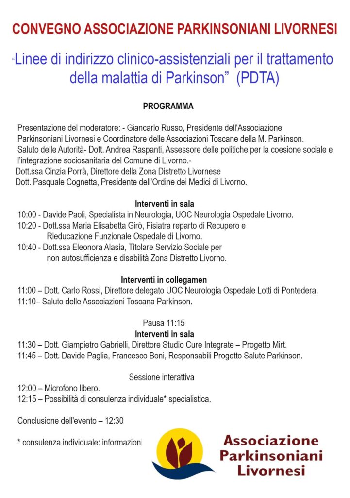 CONVEGNO “Linee di Indirizzo clinico assistenziali per il trattamento della malattia di Parkinson”