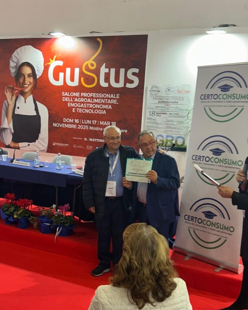 Passioni di Terra brilla a Gustus 2025, prestigioso riconoscimento al presidente Leonardo Vocaturi