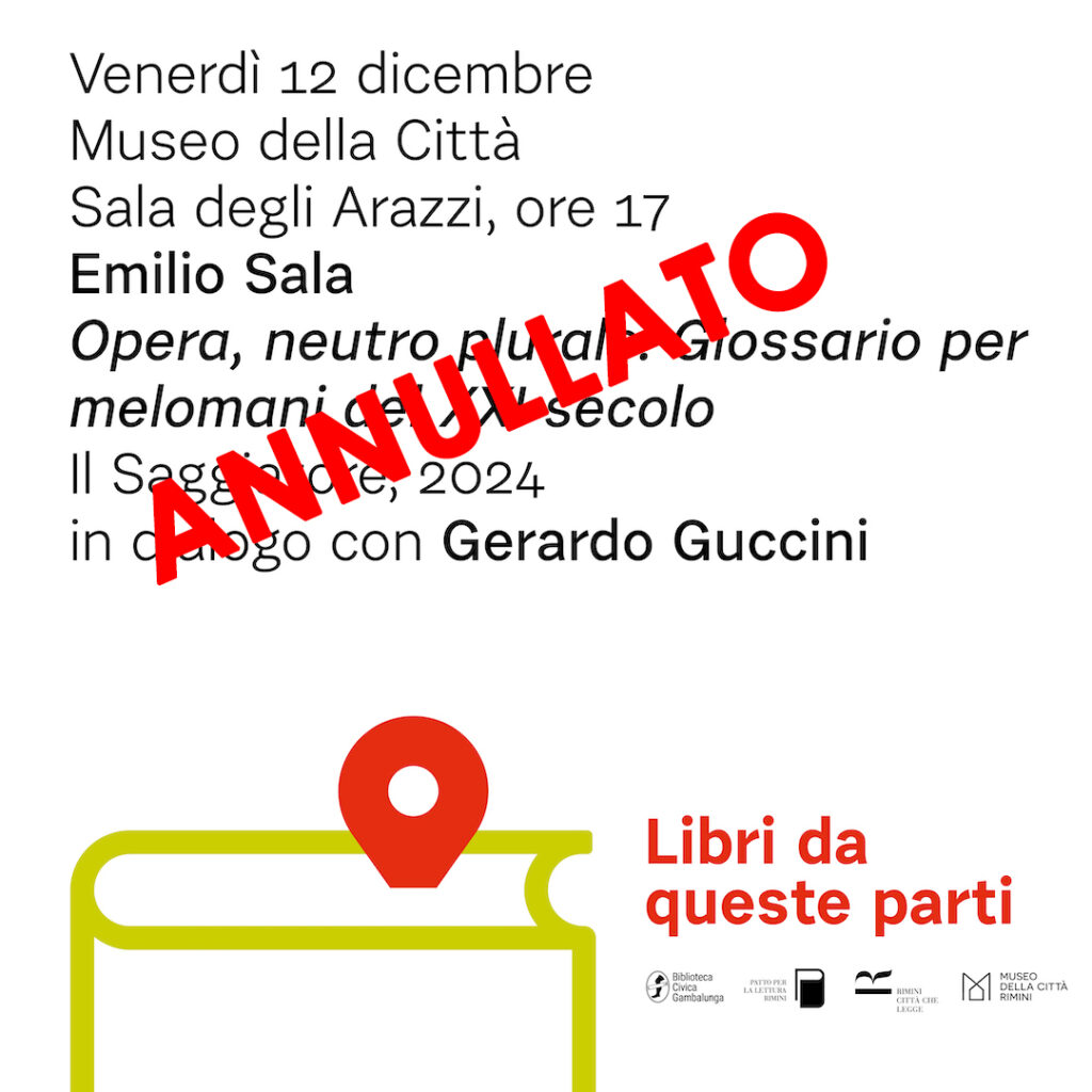Libri da queste parti: appuntamento del 12 dicembre annullato