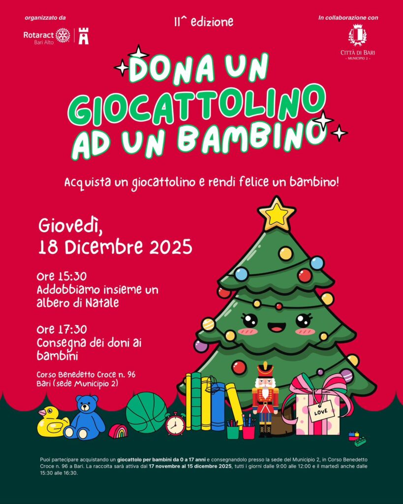 IL COMUNE COMUNICA – “Intrecci di Natale” e “Dona un giocattolino”: gli appuntamenti solidali e sociali di domani del Municipio II