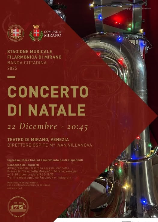 Sabato 20 e domenica 21 dicembre “Natale è…Babbo Natale arriva a Mirano”. Concerti: sabato 20 Coro Croda Rossa e lunedì 22 Filarmonica di Mirano