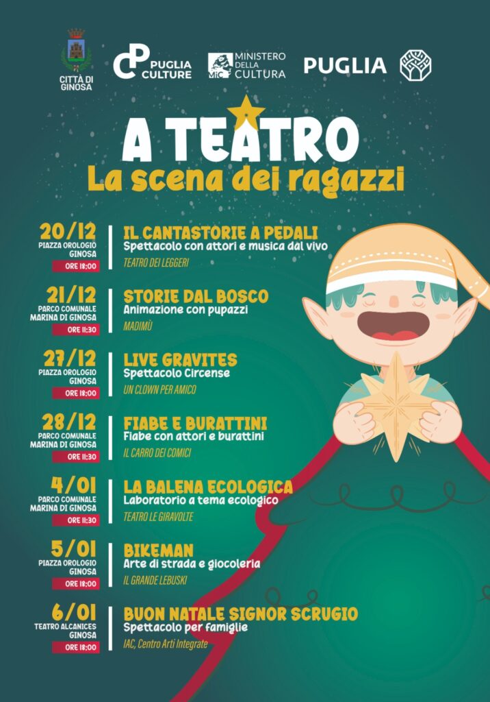 CS – Ginosa (TA) al via la rassegna “A Teatro – La scena dei ragazzi”