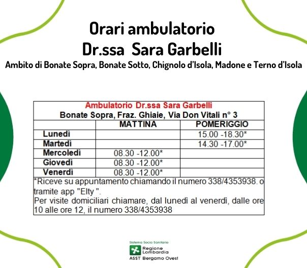 Comunicato stampa – A Bonate Sopra va in pensione in Dr. Mura: ecco tutte le indicazioni per gli assistiti