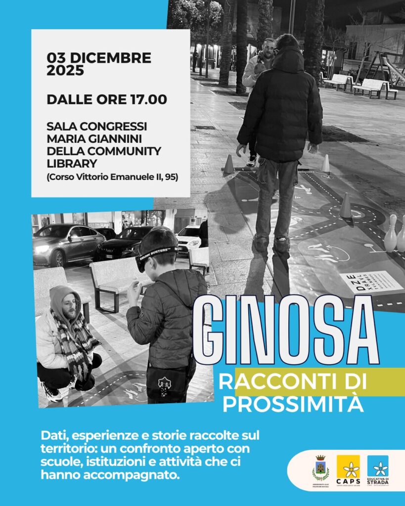 RECALL – Ginosa (TA) incontro pubblico sui risultati del progetto Educativa di Strada