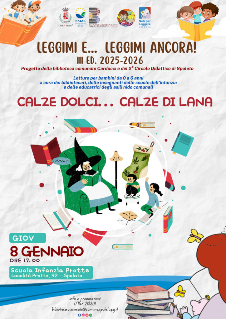 Nuovo incontro con il progetto “Leggimi e… leggimi ancora!”. Giovedì 8 gennaio, ore 17.30