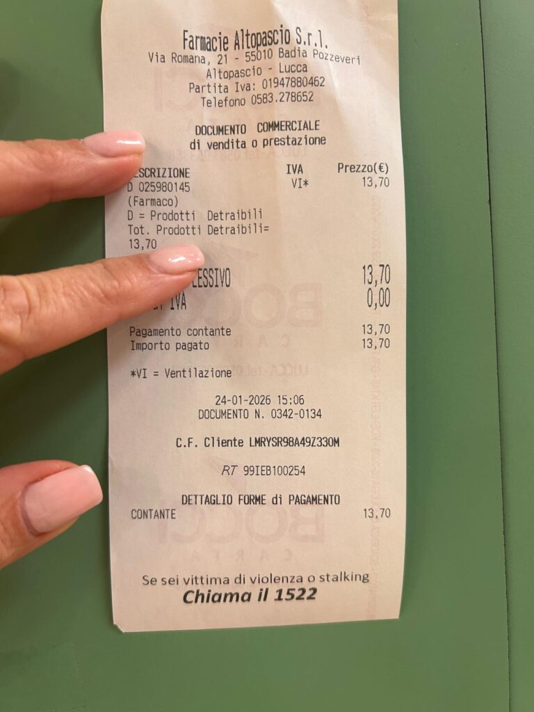 Violenza e stalking: il numero 1522 sugli scontrini della Farmacia Comunale di Altopascio || Comunicato stampa e foto