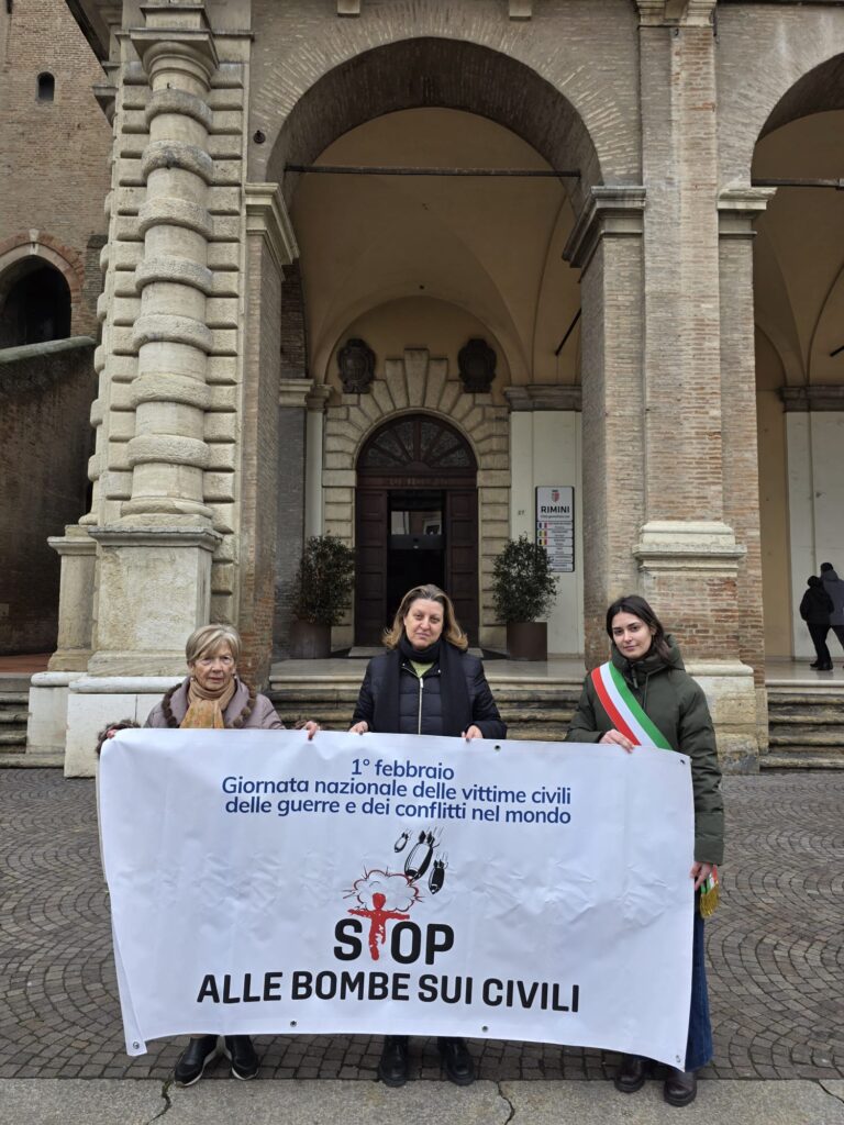1° febbraio 2026: il Comune di Rimini aderisce alla Giornata Nazionale delle Vittime Civili delle Guerre e dei Conflitti nel Mondo. Insieme a istituzioni e Comuni di tutta Italia per chiedere: “Stop alle bombe sui civili”