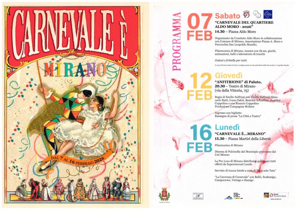 “Carnevale è… Mirano 2026”: colori, musica e tradizione per tutta la comunità