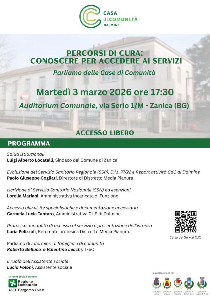 Comunicato stampa – La Casa di Comunità si presenta: appuntamento a Zanica