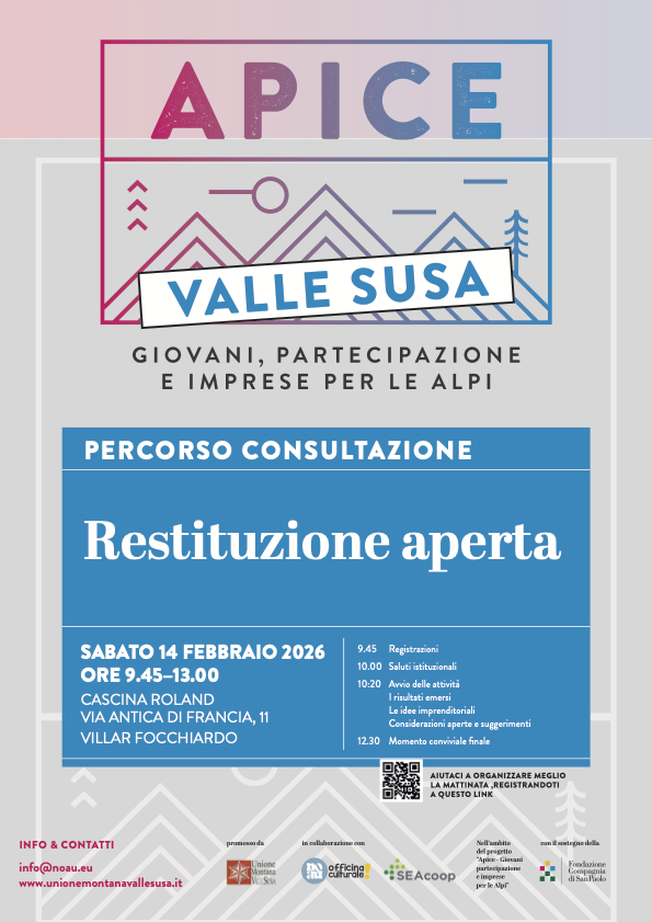 C.S. Incontro di restituzione del percorso Apice il 14/02 a Cascina Roland (Villar Focchiardo)