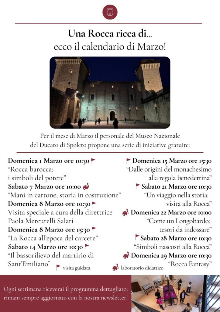 “Una Rocca ricca di…!. Gli appuntamenti in programma nel mese di marzo