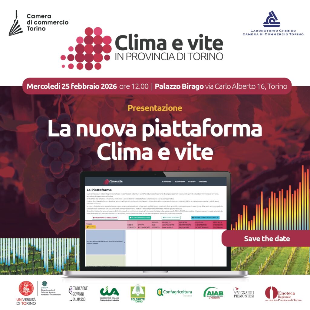 Invito stampa DOMANI – Mer 25 feb ore 12 – Palazzo Birago – La nuova piattaforma Clima e vite