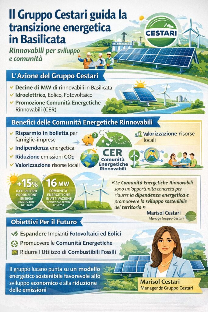 Il Gruppo Cestari per la transizione energetica in Basilicata e nel Sud: rinnovabili per sviluppo e comunità
