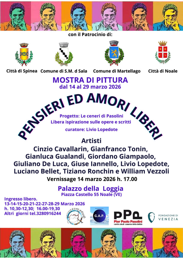 INVITO A MOSTRA PENSIRI ED AMORI LIBERI dal 14 marzo