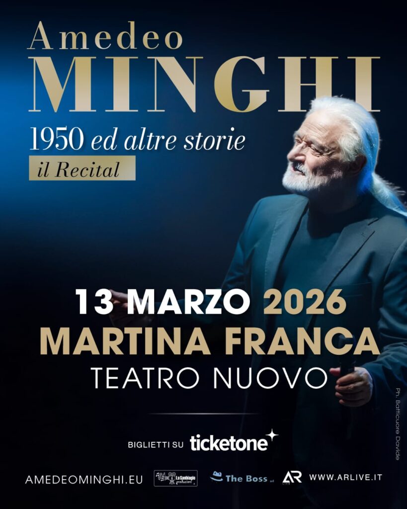 SOSTITUISCE IL PRECEDENTE CS Omaggio della città: l’Amministrazione Comunale di Martina Franca premia Amedeo Minghi