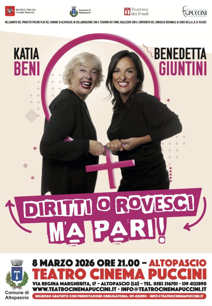 Katia Beni e Benedetta Giuntini ad Altopascio con Diritti o rovesci…ma pari mai | Comunicato stampa e foto