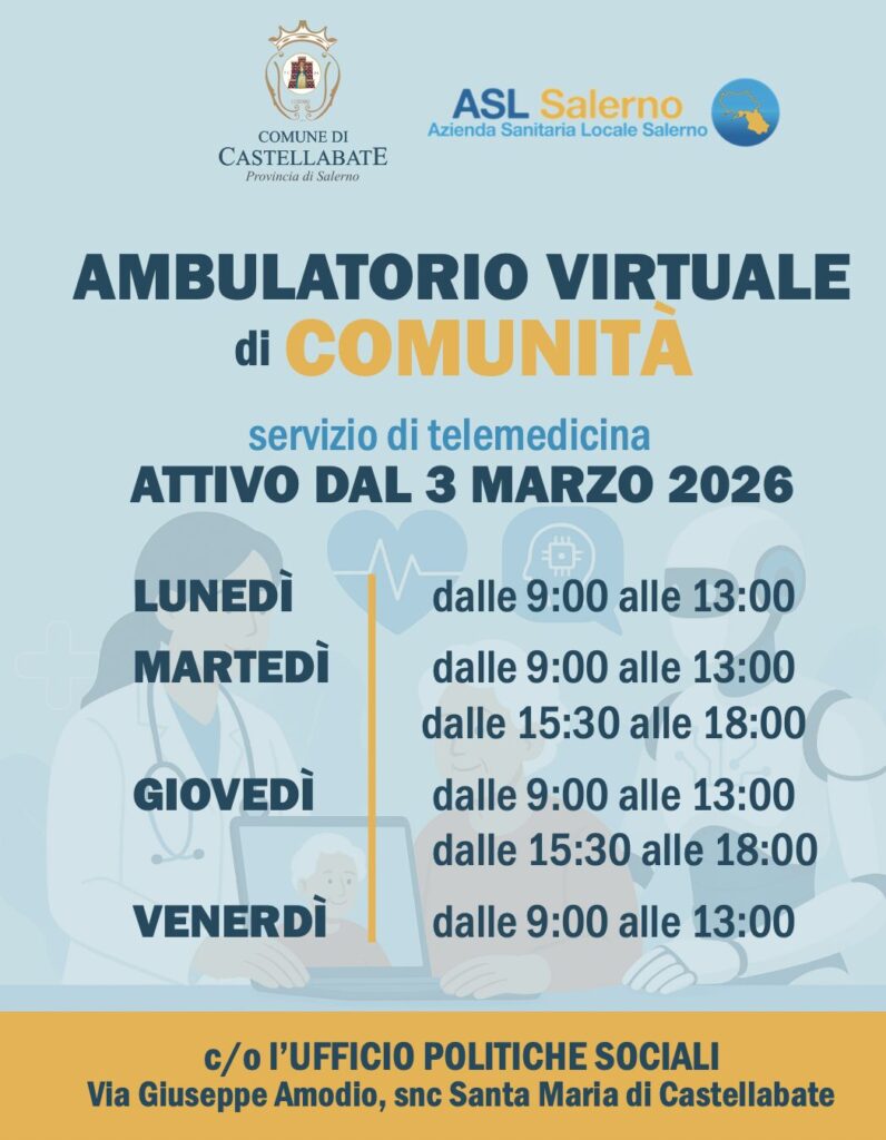 CASTELLABATE, APERTO IL NUOVO AMBULATORIO VIRTUALE DI COMUNITÀ CON SERVIZIO DI TELEMEDICINA