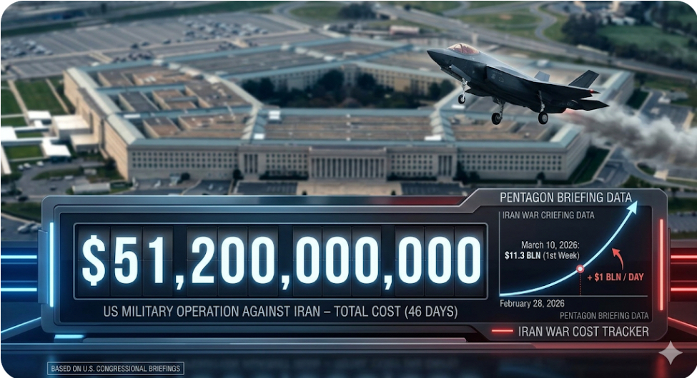 IL COSTO DELLA GUERRA: GLI USA HANNO GIÀ SPESO 51 MILIARDI DI DOLLARI CONTRO L’IRAN