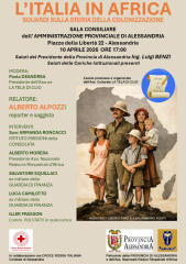 ALESSANDRIA – “L’ITALIA IN AFRICA” CONFERENZA DI ALPOZZI NELLA SALA CONSIGLIARE DELLA PROVINCIA