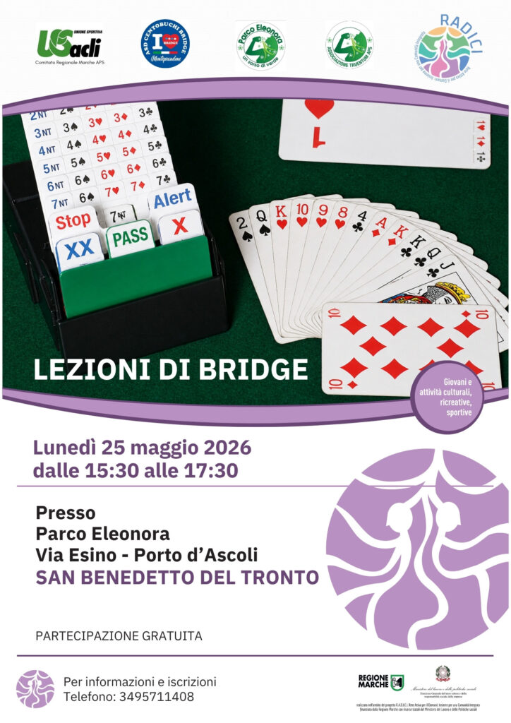 Lezioni gratuite di Bridge: lunedì 25 Maggio secondo appuntamento
