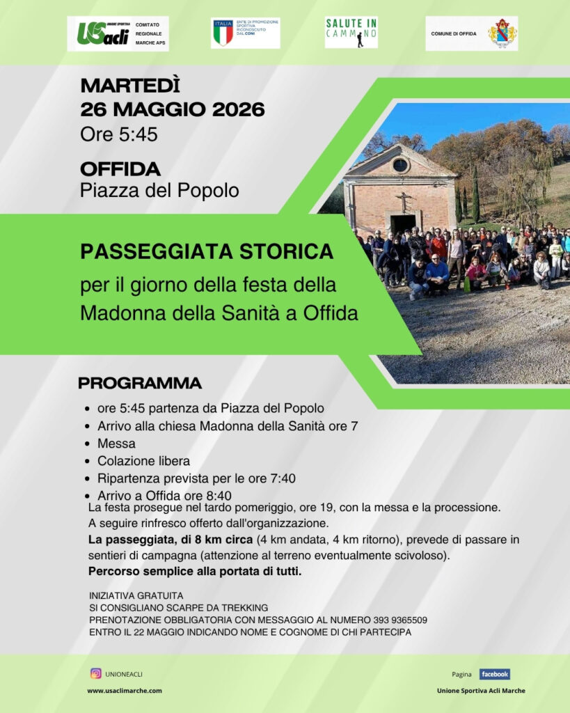 Il 26 maggio a Offida la passeggiata storica per la festa della Madonna della Sanità