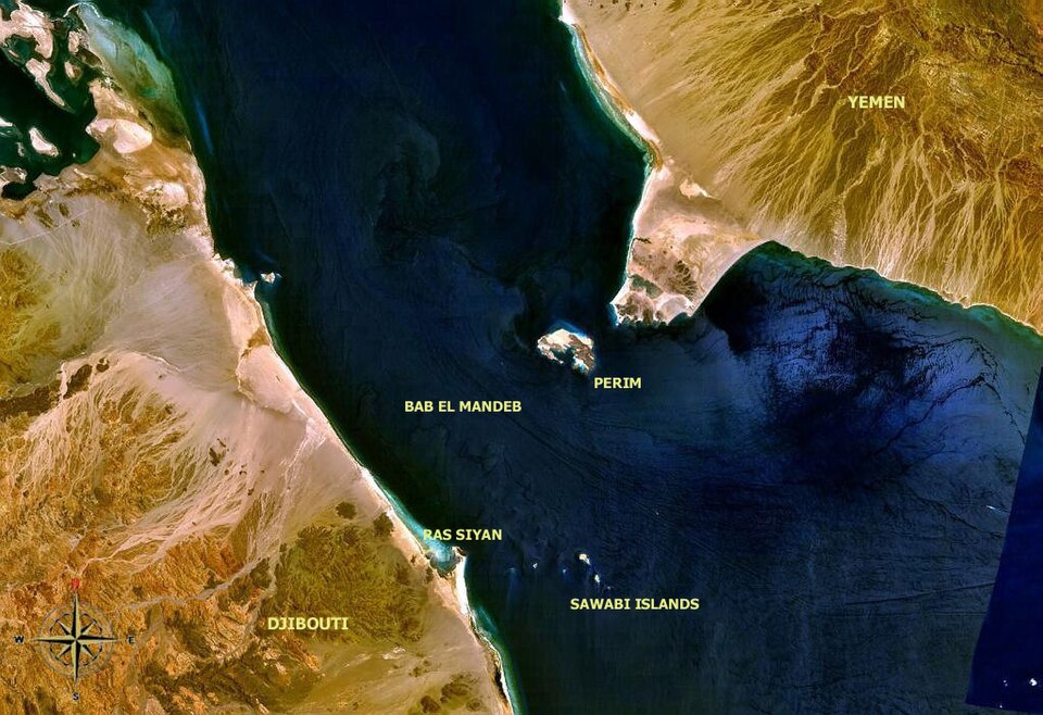 La “cintura di sicurezza” di Qaani: da Hormuz a Bab el-Mandeb, l’Iran cambia le regole del mare Bab el-Mandeb: il nuovo cardine strategico della sicurezza marittima iraniana. (Fonte: NASA)