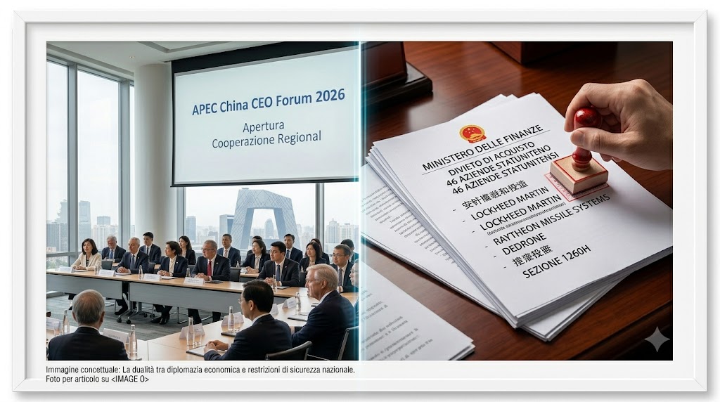 Cina: tra l’apertura all’APEC e le nuove restrizioni sugli appalti pubblici La Cina bilancia diplomazia economica e sicurezza nazionale: il forum APEC di Pechino si contrappone al bando sugli appalti per 46 aziende statunitensi
