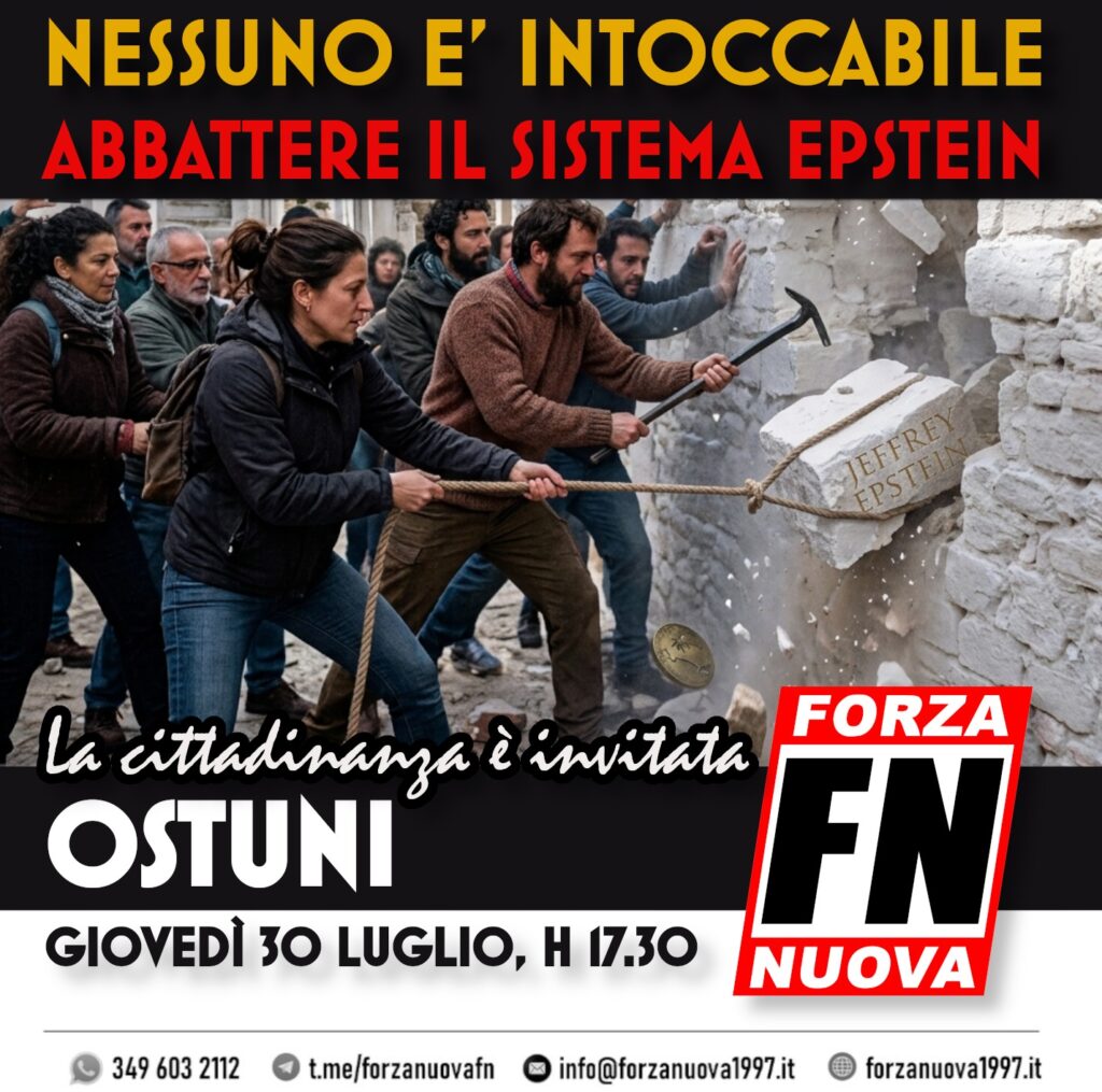 FIORE (FN): “LA PUGLIA REVOCHI IL PERMESSO AGLI AMICI DI EPSTEIN