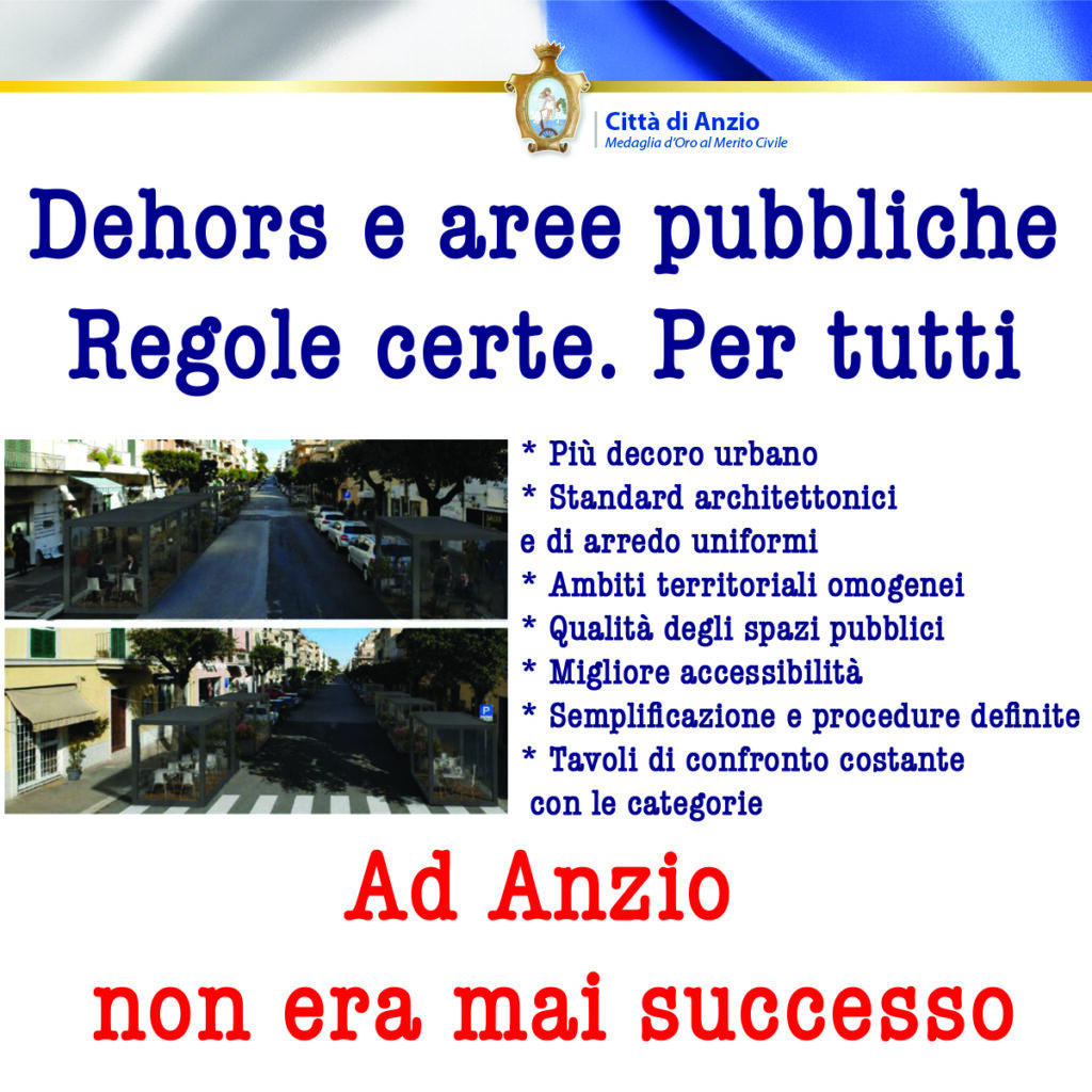 Il Consiglio comunale approva il primo Regolamento dei dehors della storia di Anzio. Lo Fazio e Corrado: “Regole certe per una città più bella, moderna e attrattiva