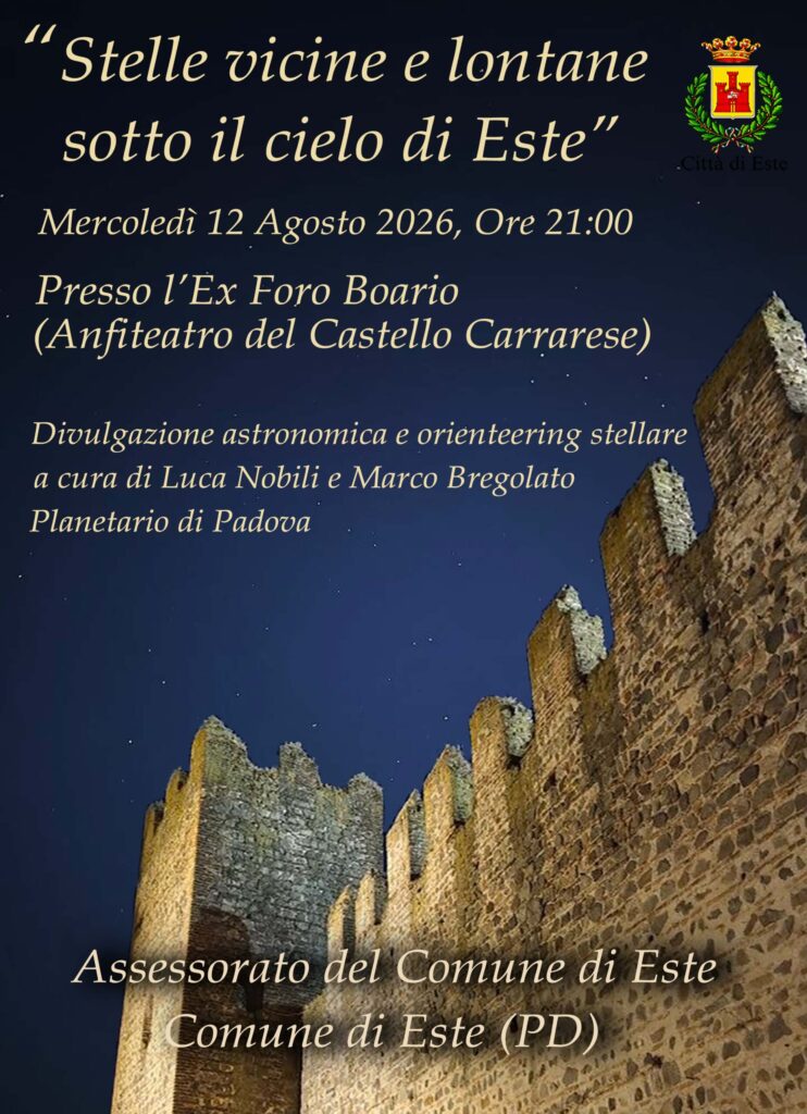 Stelle, pianeti ed eclissi: il 12 agosto il cielo protagonista a Este