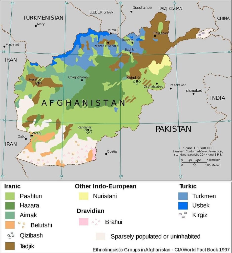 Mappa dell'Afghanistan