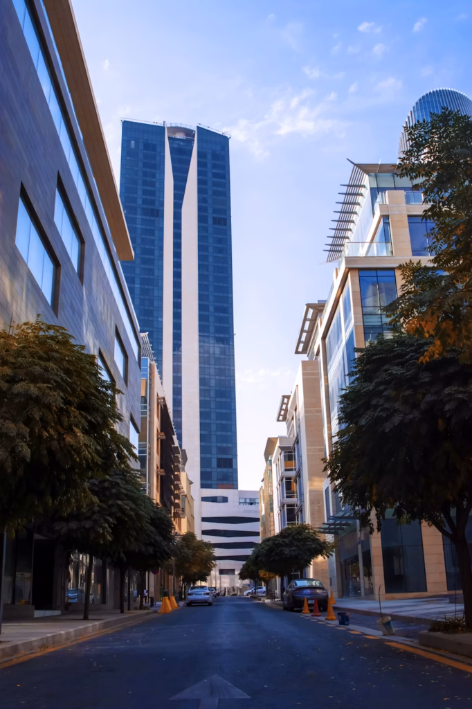 Scorcio del distretto finanziario di Abdali nel centro moderno di Amman