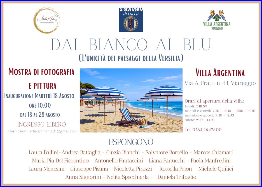 VILLA ARGENTINA – ‘Dal bianco al blu’: la Versilia raccontata attraverso la fotografia e la pittura