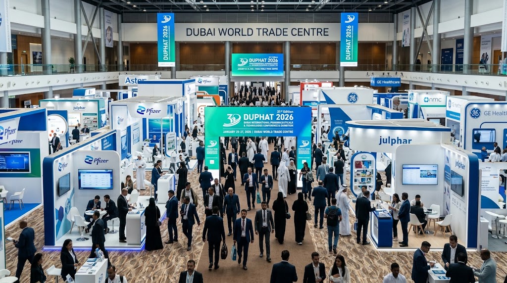 Dubai, al via DUPHAT 2026: la fiera globale della farmaceutica punta a un mercato da 8 miliardi Uno scorcio dei padiglioni del Dubai World Trade Centre durante la 31ª edizione di DUPHAT. L'evento, inaugurato oggi, ospita oltre 1.100 marchi farmaceutici globali e si conferma come il principale hub di settore per l'area MEA.