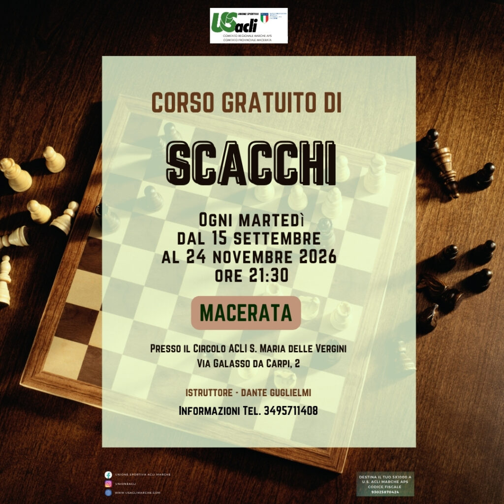 Ogni martedì a Macerata lezioni e partite libere di scacchi