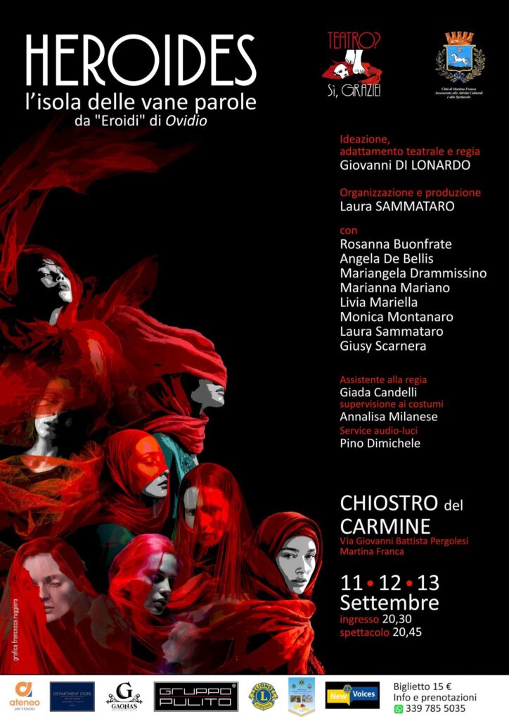 CS Teatro e mito: “Heroides” nel Chiostro del Carmine a Martina Franca