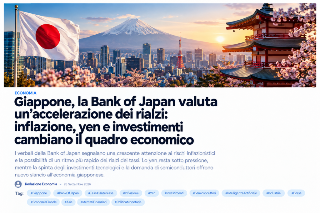 Giappone tra Bank of Japan, yen, inflazione e investimenti tecnologici