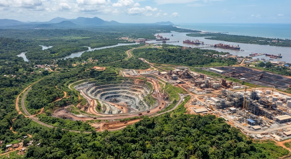 Guinea: accordo da 300 milioni di dollari con Glencore per la bauxite Un impianto di estrazione e lavorazione della bauxite in Guinea, al centro dei nuovi accordi commerciali internazionali per la valorizzazione delle risorse minerarie locali.